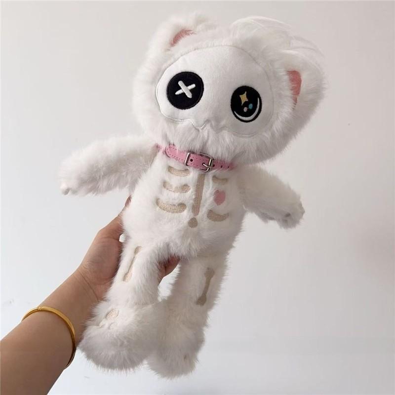 Skeleton Cat Cyberpunk Led Face Plush Animal Stylable Fur Design Home Creative