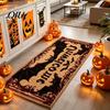 Halloween Themed Floor Rug Kitchen Rug, Pumpkin Bat Black Cat Non-slip Mat, Durable Anti-slip Spooky Entrance Festive Decorative for