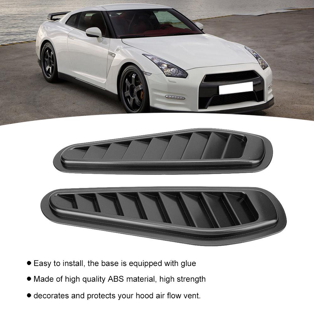 Car Air Flow Intake Hood Side Vent Decorative Cover UniversalBlack