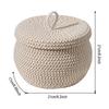Cotton Ropes Storage Basket Round Woven Organizer Box With Lid Small Storage Organization For Toys Snacks Keys Towels
