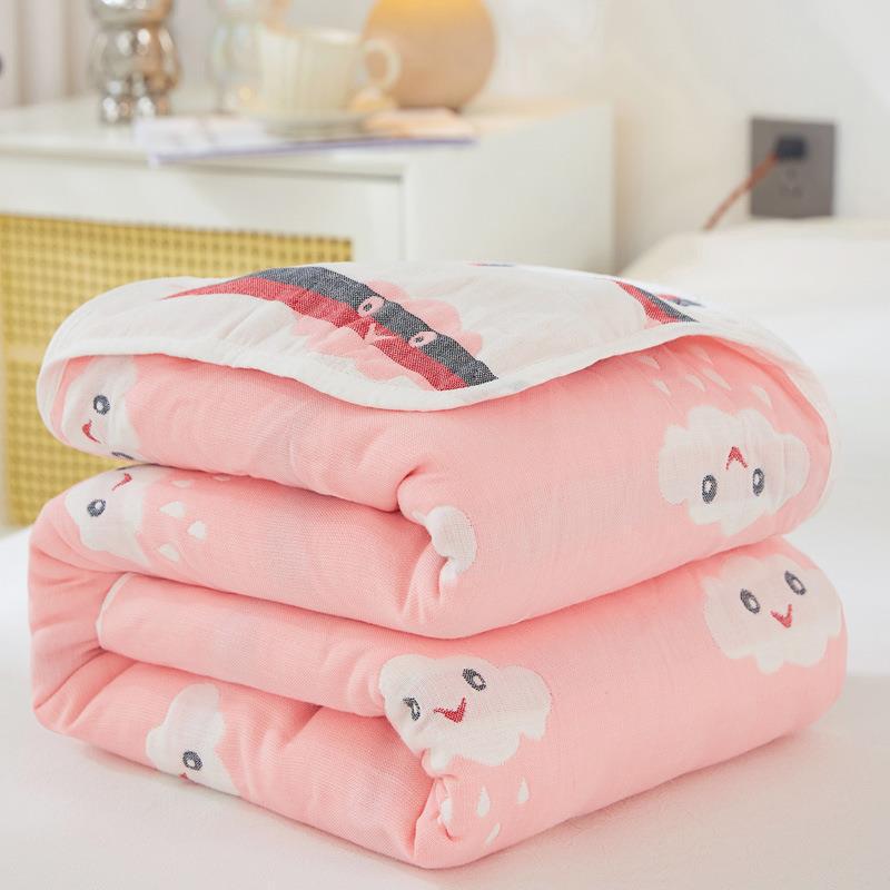 Pure Cotton 6-Layer Gauze Summer Quilt for Children - Thin, Breathable Baby Blanket