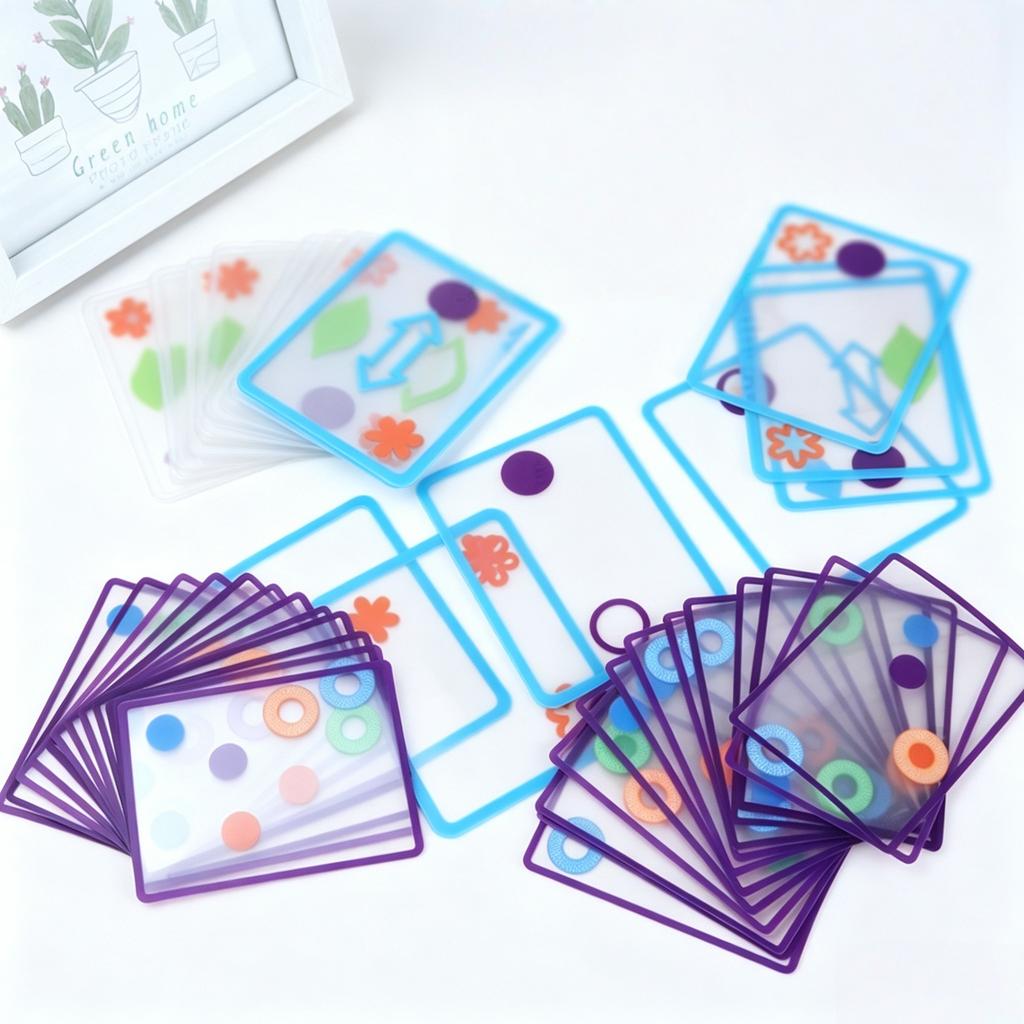 Transparent Foldover Card Game See It Stack It Family Party Board Game 42PCS Interactive Matching Card Game Adults