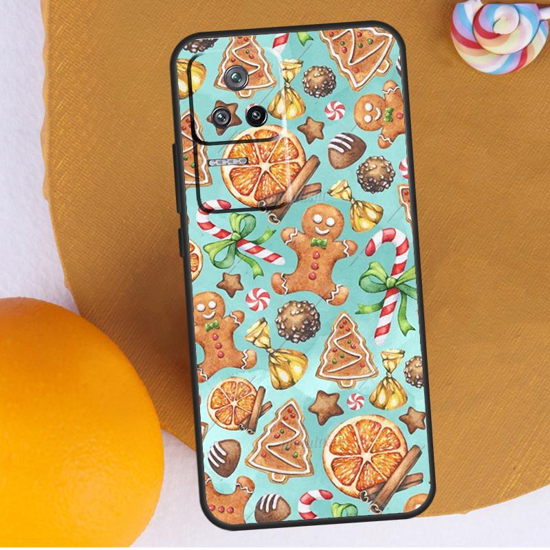 Cute Gingerbread Man Christmas Case For POCO F5 X3 X5 Pro M4 F3 F4 X4 GT M5s Cover For Xiaomi 12T 11T Pro 12X 12 13 Lite