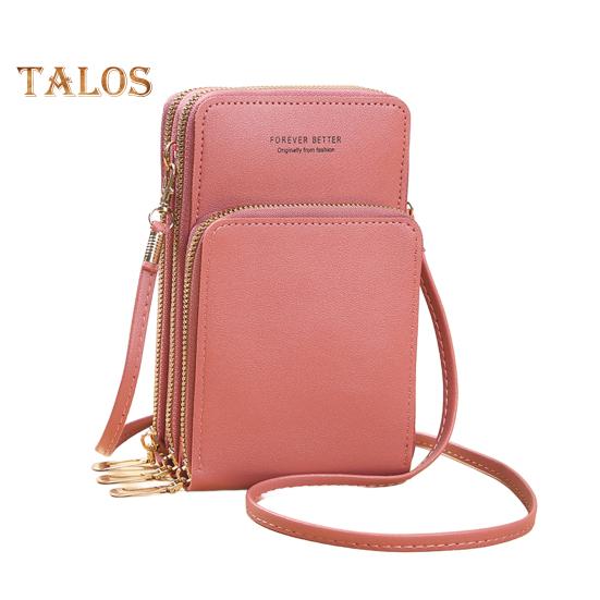 

Сумка для мобильного телефона с прозрачным сенсорным окошком, сумка-слинг, несколько отделений, искусственная кожа, регулируемый ремень, кошелек через плечо