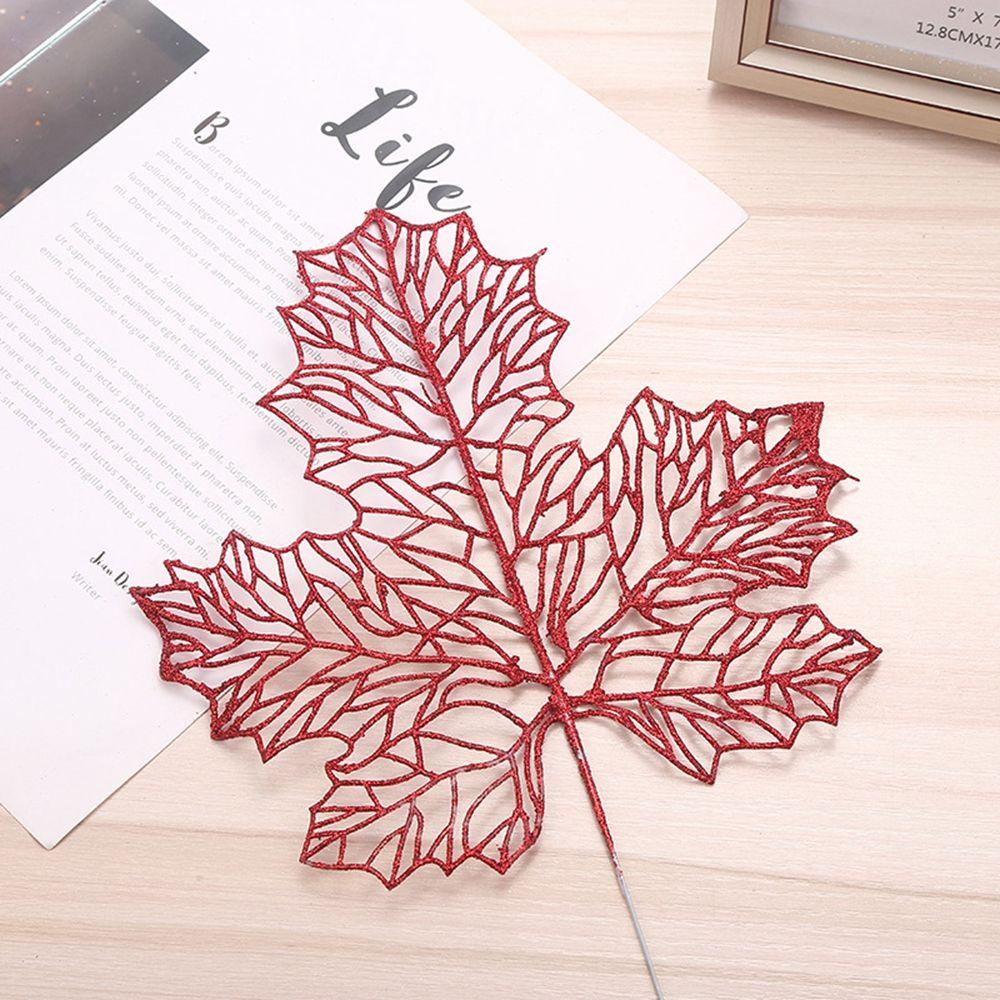 Wedding Home Glitter Glitter Leaves Christmas Tree Decor Artificial Flower Christmas Decorations
