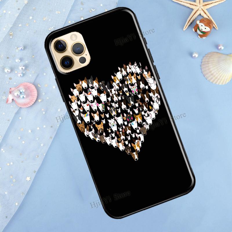 Bull Terrier Dog Puppies Case For iPhone 13 Pro Max 12 Mini X XR XS Max SE 2020 8 7 Plus 11 Pro Max Phone Cover