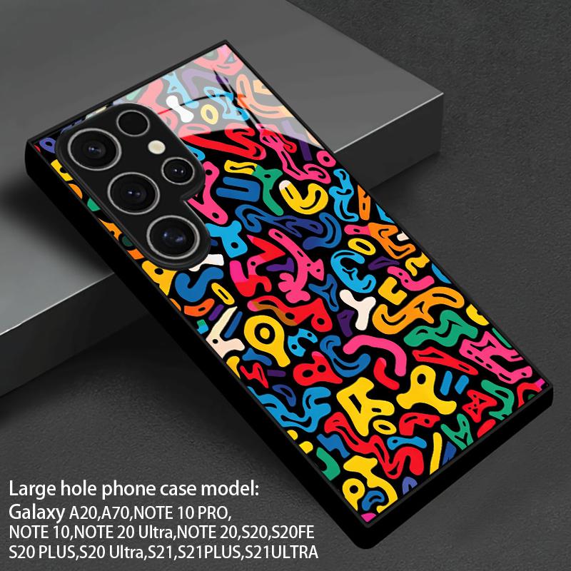 Graffiti Colorful Pattern 2D Phone Case for Samsung S26 S25 S24 S23 S22 S21 S20 A56 A36 A16 - Glass Protective Cover
