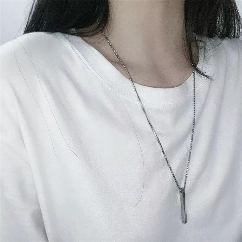 Simple Punk Rectangle Zinc Zinc Alloy Boys Spiral Necklace Clavicle Chain Pendant Necklace Fashion Jewelry