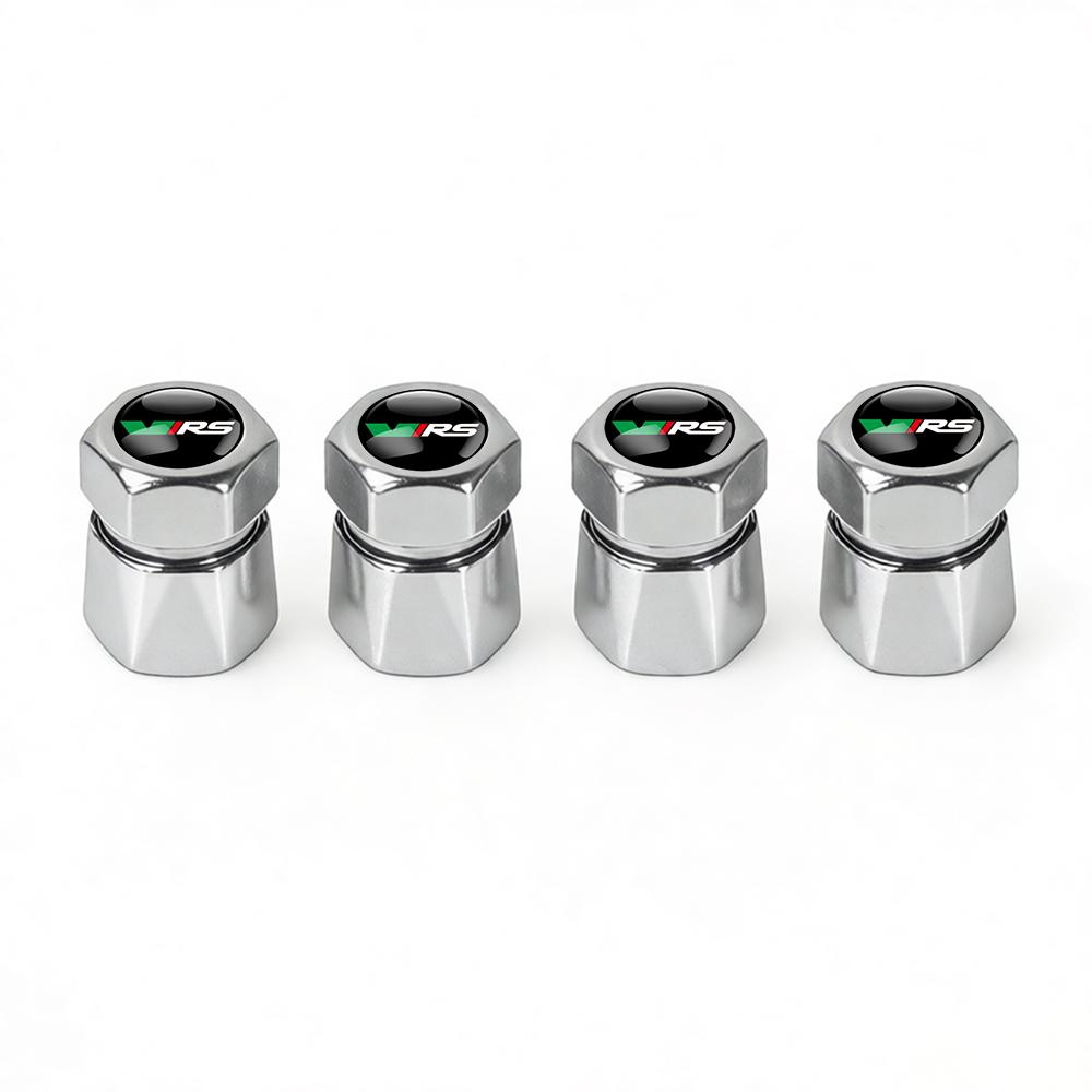 WFDZ5 New 4Pcs Car Wheel Tire Valve Caps Air Stem Covers Accessories For Skoda Octavia MK2 MK3 2 3 A7 Fabia Karoq Kodiaq VII Rapid VRS