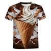 Sommer 3D Cremigeres Eis Gedrucktes T-Shirt Eistüte Grafik T-Shirts Für Männer Kinder Mode Lustige Kurzarm Kleidung