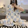 Cute Melody pajamas women's Japanese sweet cartoon style loungewear age-reducing girls cardigan short-sleeved set