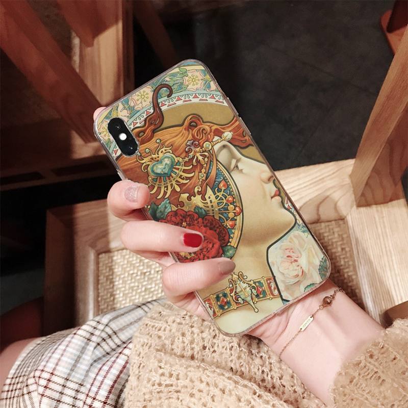 MaiYaCa Art Poster Alphonse Mucha Painted Phone Case for iPhone 11 12 13 Mini Pro XS MAX 8 7 6 6S Plus X 5S SE 2020 XR Case