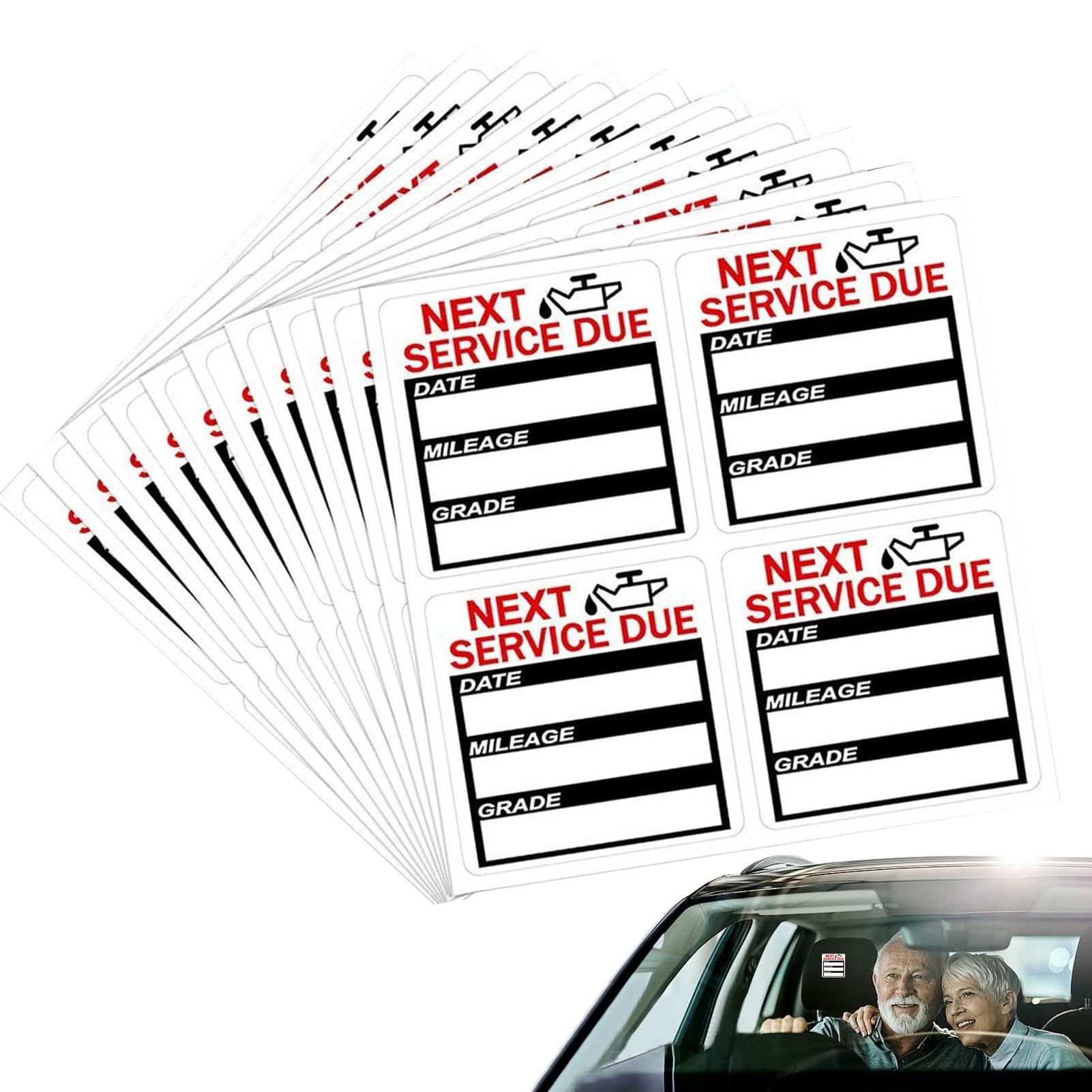 

Windshield Change Stickers, Change Stickers, 2x2 Inch Windshield Change Reminder Stickers, Please refer to the description