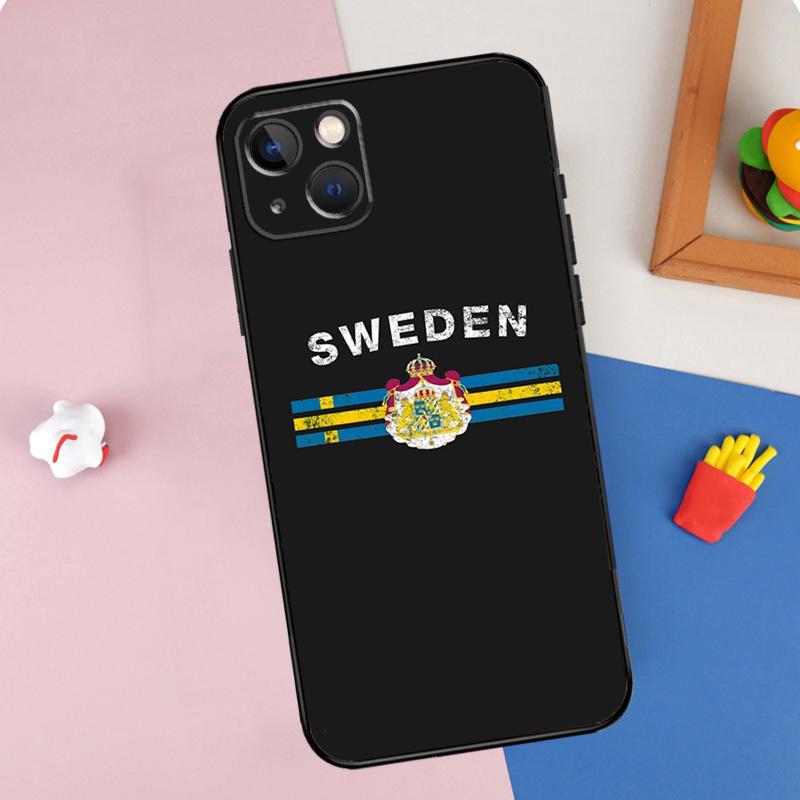 Sweden Flag Phone Case For iPhone 16 Pro Max 11 12 13 14 15 Pro Max Mini 16e 15 16 Plus XR Cover Shell