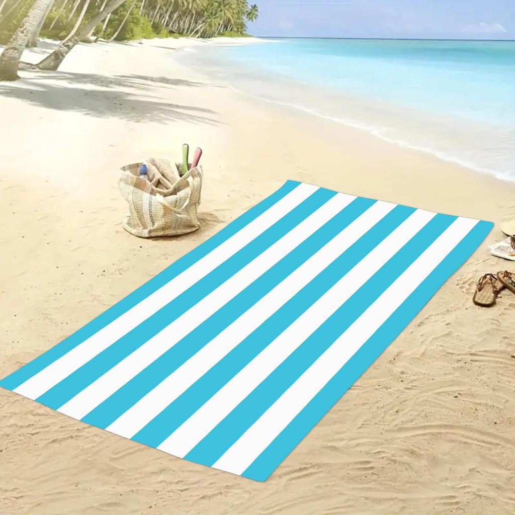 Striped Beach Towel Microfiber Quick-Drying Absorbent Beach Towel Striped Beach Towel