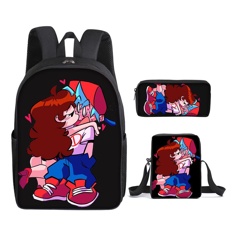 Classic Funny Friday Night Funkin 3D Print 3pcs/Set Pupil School Bags Laptop Daypack Backpack Inclined Shoulder Bag Pencil Case