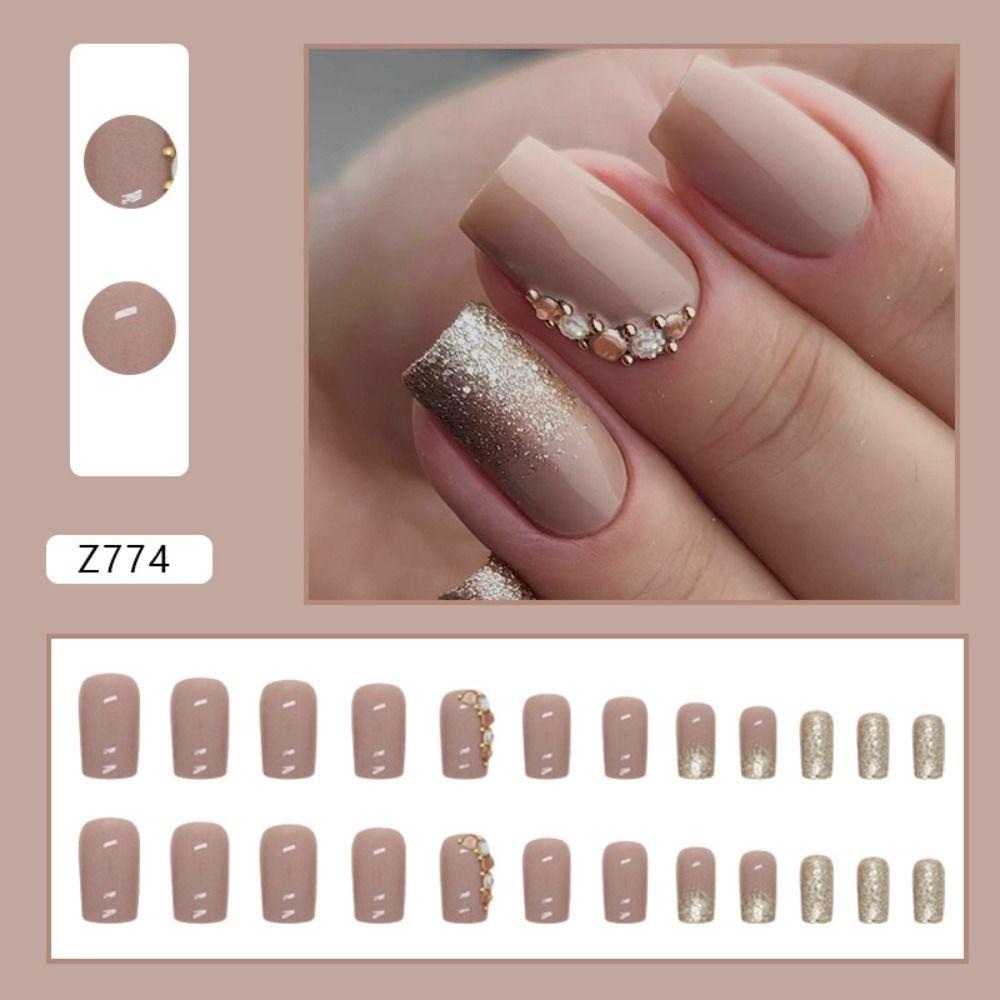 Pink Blue Fake Nials Long Square Press On Nails New Nail Tips  DIY