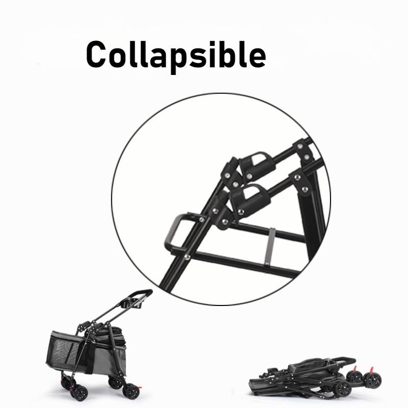 Foldable Pet Stroller Cat Small Dog Cart Puppy Kitten Teddy Car Outdoor Lightweight Folding Pet Stroller