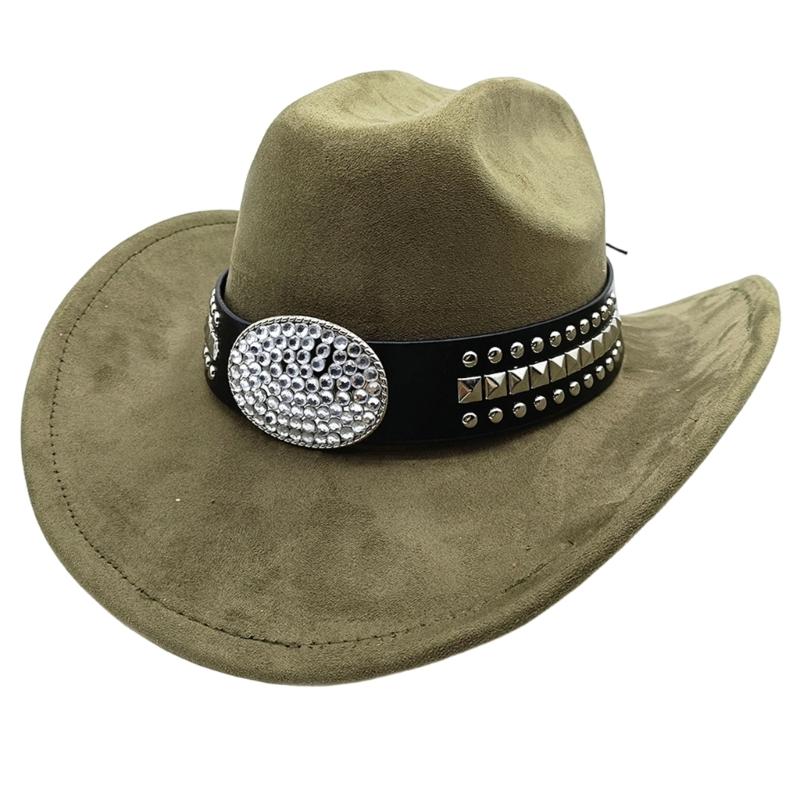 Sueded Cowboy Cap with Wide Brims for Women Men Enhancing Durability Comfort Wear for Music Festival Party Essential