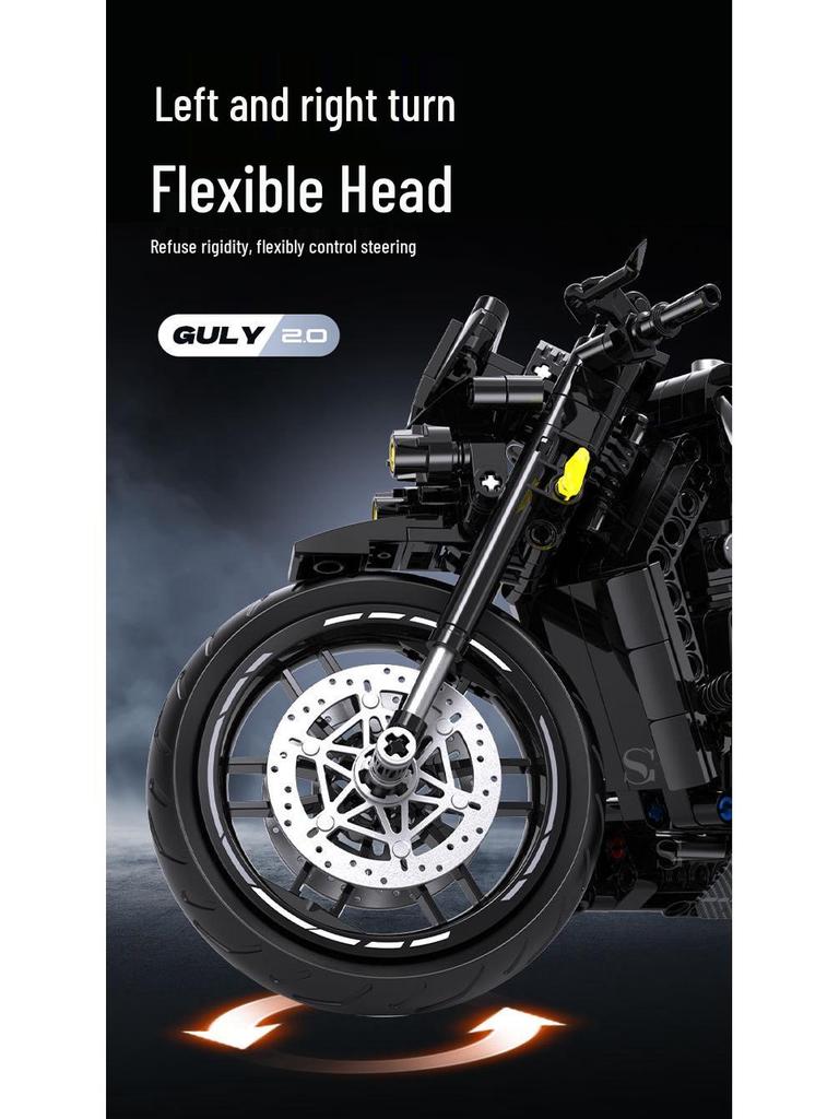 Double High 60501-35 Kawasaki Thunder Duke Motorcycle Building Blocks – Night Road Model Toy with Free Shipping