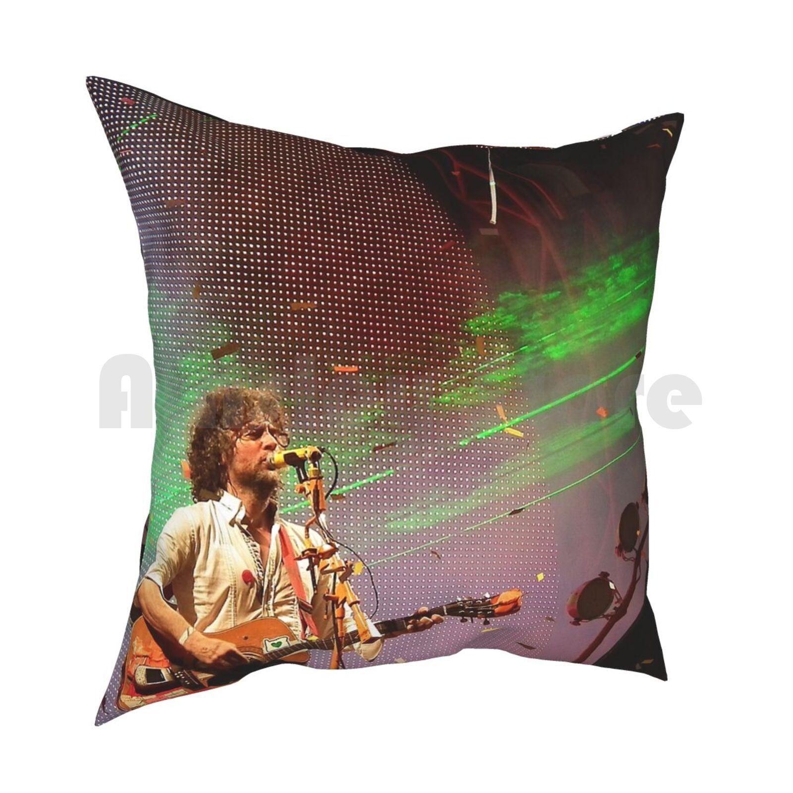 Wayne Coyne  Flaming Lips Glastonbury  Pillow Case Printed Home Soft Throw Pillow The Flaming Lips Wayne Coyne Gig 30x30cm 12x12in