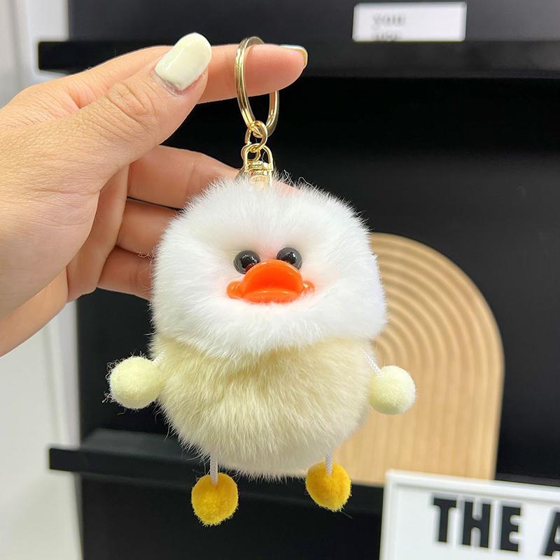 Plush Duckling Keychains Cute Cartoon Doll Keyring Soft Duck Key Chain Pendant For Women Girls Bag Car Trinket Gifts