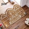 Festive Floor Mat Vintage Living House Dirt Rug Gingerbread Christmas Entrance Scrubber Washable Space Holiday