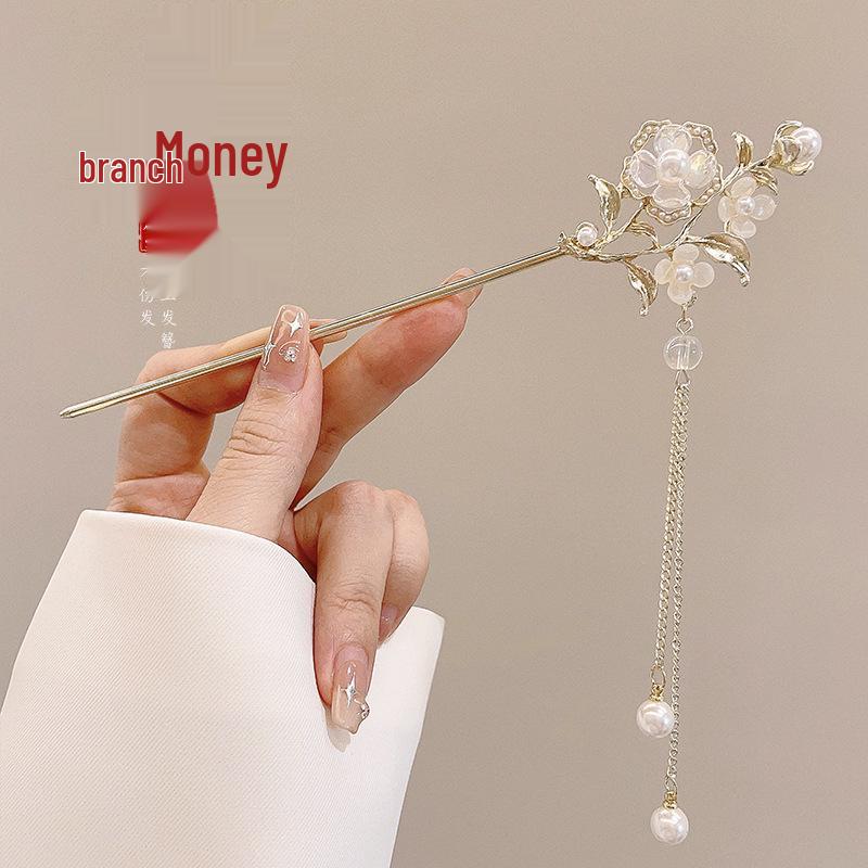 Traditional Sandalwood Hairpin for Chinese Cheongsam & Hanfu Updo