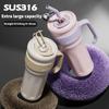 Large Capacity Insulated Water Bottle With Straw Office Double Drink Cup  Travel Tumbler