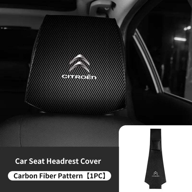Leather Car Seat Headrest Protect Cover Universal Accessories For Citroen C5 C1 C2 C6 C4L DS3 DS4 DS5 C-Elysee Grand Berlingo ald256