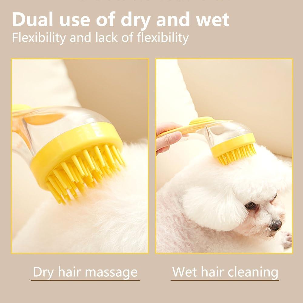 Indoor Cat and Dog Shampoo Grooming Brush, Pet Bath Massage Brush, Dog Comb for Young Long Hair or Short Hair Dogs and Cats with Massage Function
