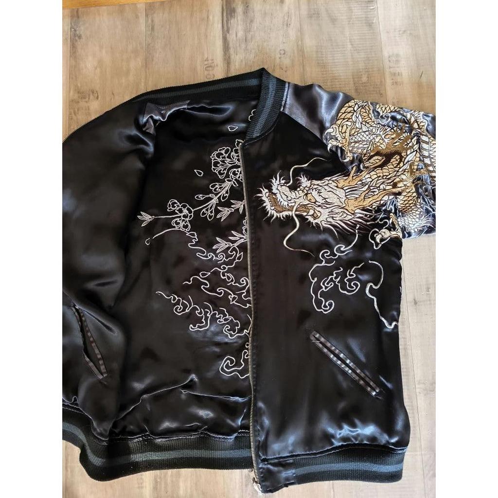 Used Karakuri Tamashii Iki Sukajan Black Men's Reversible