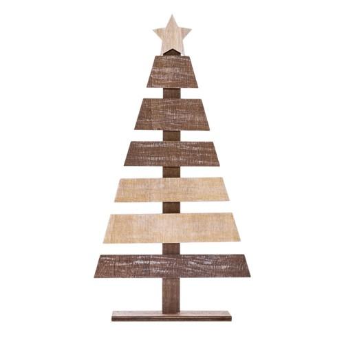 MidOcean Puinen Wooden Christmas Tree Decoration
