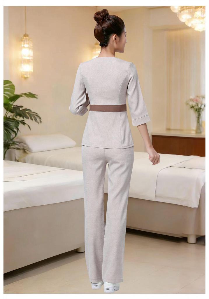Women's Summer Beauty Salon Uniform: Receptionist, Hairdresser, Nail Technician, Dentist, Massage, and Spa Set
