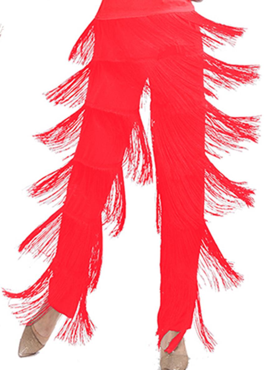 Adult Kids Tassel Latin Dance Skirt Pants Modern Square Dance Long Dance Trousers for Women S