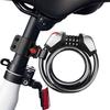 Bicycle Lock with LED Cable 1200mm No Key Includes Light, Anti-Theft Lock, Long, 4-Digit Dial, Required, Customizable, Bracket, Portable, Wire-Mounted