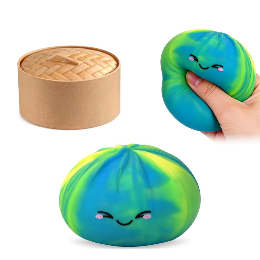 2026 New Glitter Dumpling Squishies Toy Bun Baozi Dumpling Mystery Box Colorful Food Squishy Sensory Anti Stress Squeeze Balls