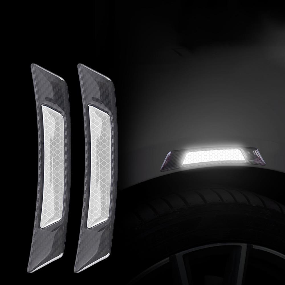 2Pcs Reflective Reflective Wheel Arch Stickers Safety Warning Decal Wheel Arch Decoration белый