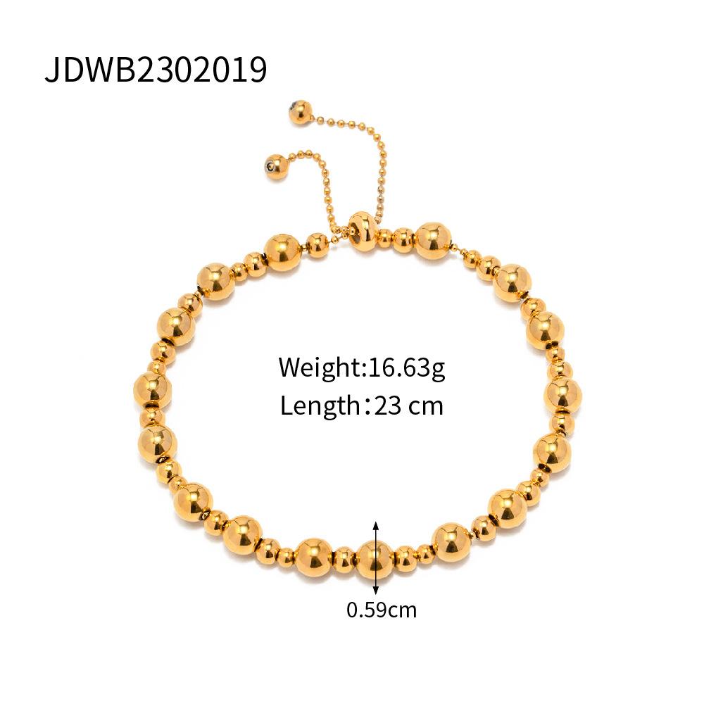 Internet celebrity INS style design 18K gold stainless steel collection spherical pull bracelet jewelry does not fade trendy jewelry
