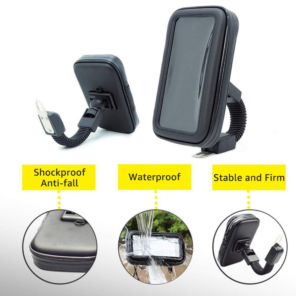 Motorcycle Telephone Holder Support Moto Bicycle Rear View Mirror Stand Mount Waterproof Scooter Motorbike Phone Bag for Samsung 5