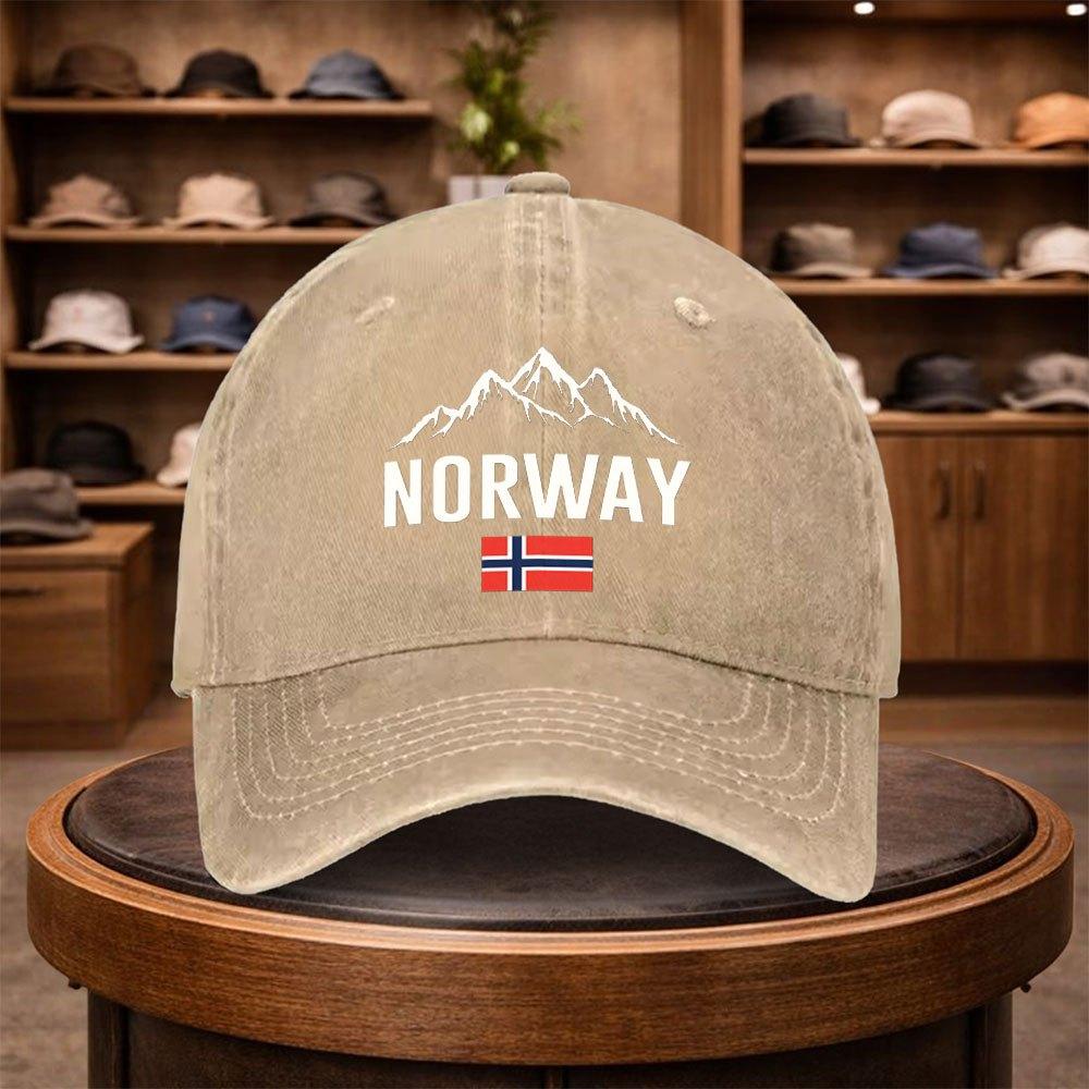 Norway Print Baseball Cap Casual Snapback Fashion Hat Adjustable Outdoor Leisure Cap for All Seasons Ideal for Travel and