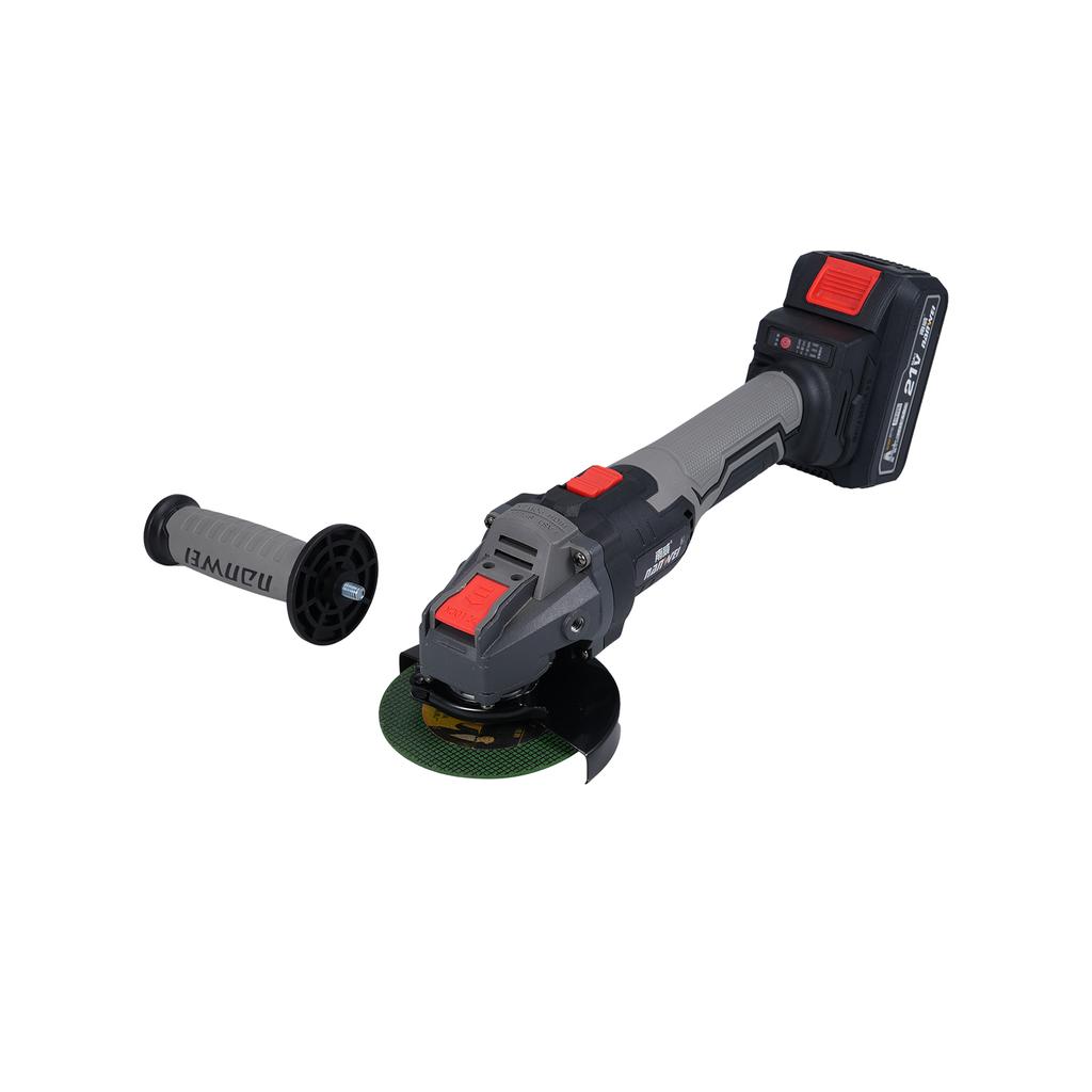 Cordless Angle Grinder 3 Speed Adjustment Electric Grinder Power Display Brushless Motor 21V 4000mah Battery for Cutting Polishing Grinding Metal and
