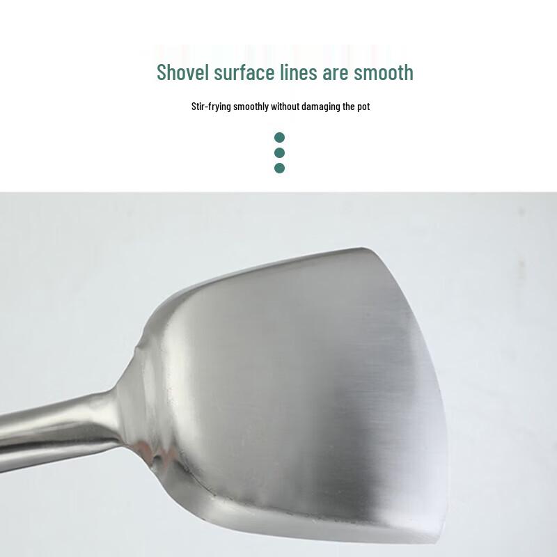 304 Stainless Steel Commercial Wok Spatula with Wood Handle