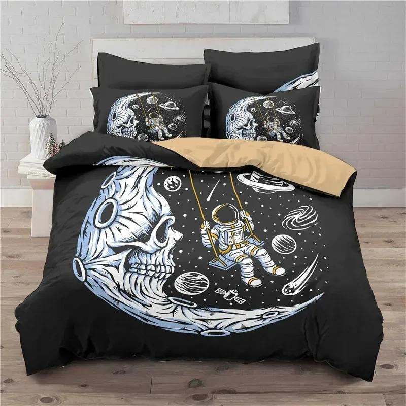 3D Printed Gothic Skull Bedding Set Duvet Cover Bedroom Comforter Covers Single Twin King Size Quilt Cover Home Textile