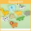 Wooden Lions Cows Elephants Animals Stacking Toy For Kids Educational Balance Building Kids Gift