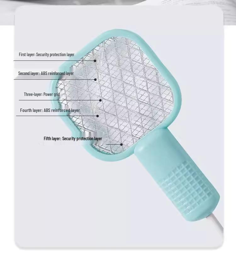 Bärbar Uppladdningsbar Elektrisk Flugsmälla: Strålningsfri, hållbar och långvarig med automatisk avvisande funktion för hem och bil