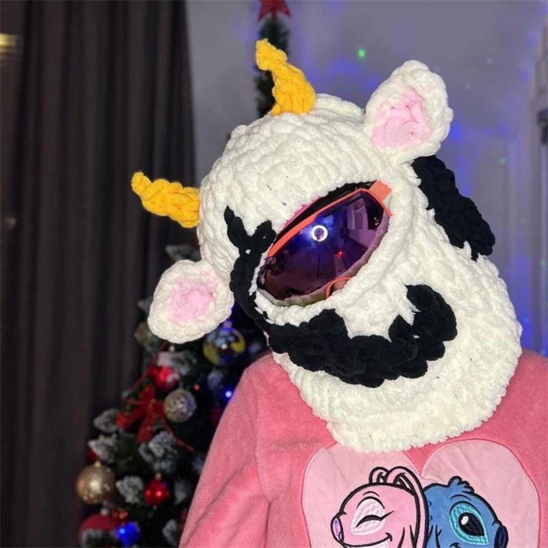 

Новая вязаная крючком шапка для носа, плюшевая защитная маска для носа на Хэллоуин Adult 57-59cm