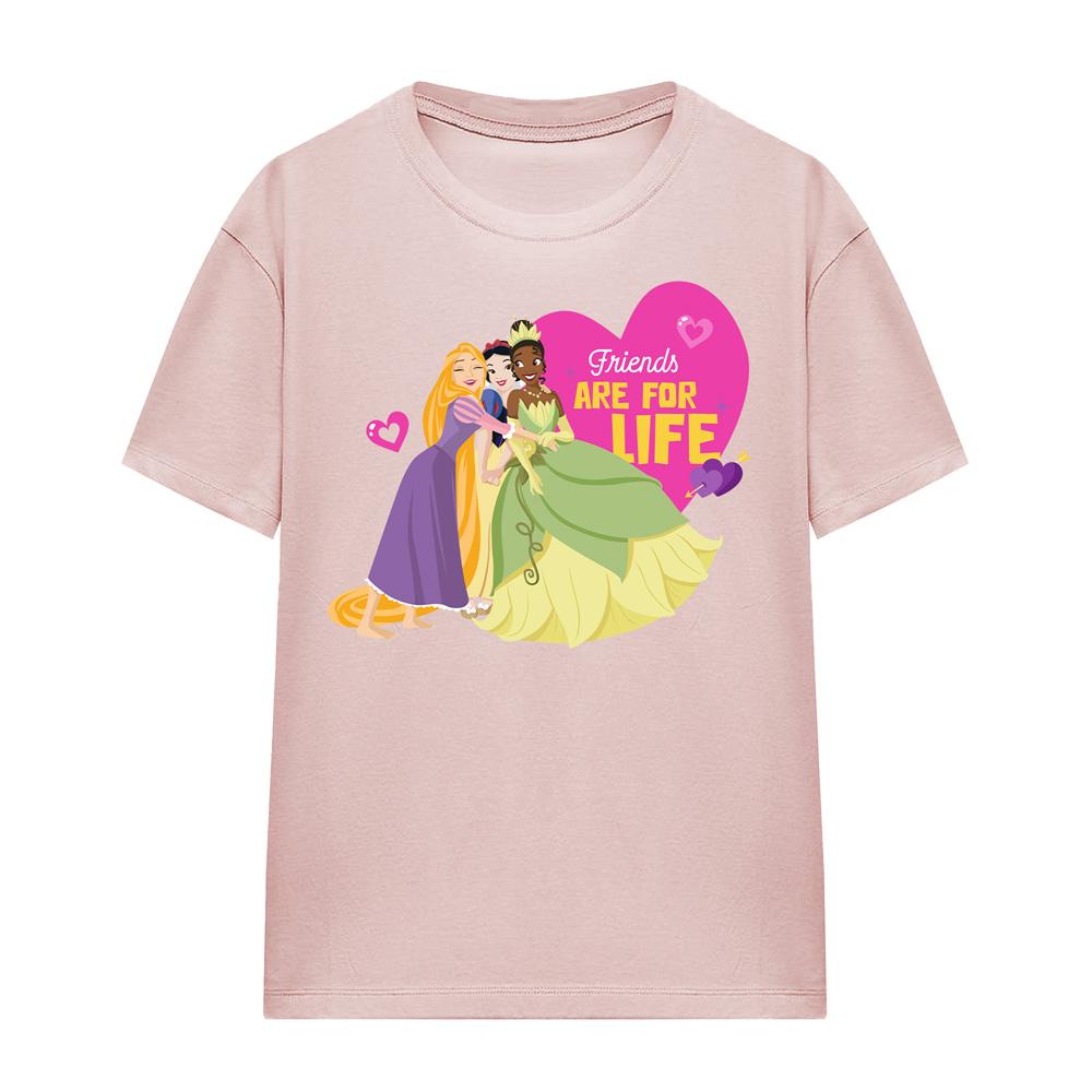 Disney Princess Womens/Ladies Friends Are For Life Valentine`s Day T-Shirt
