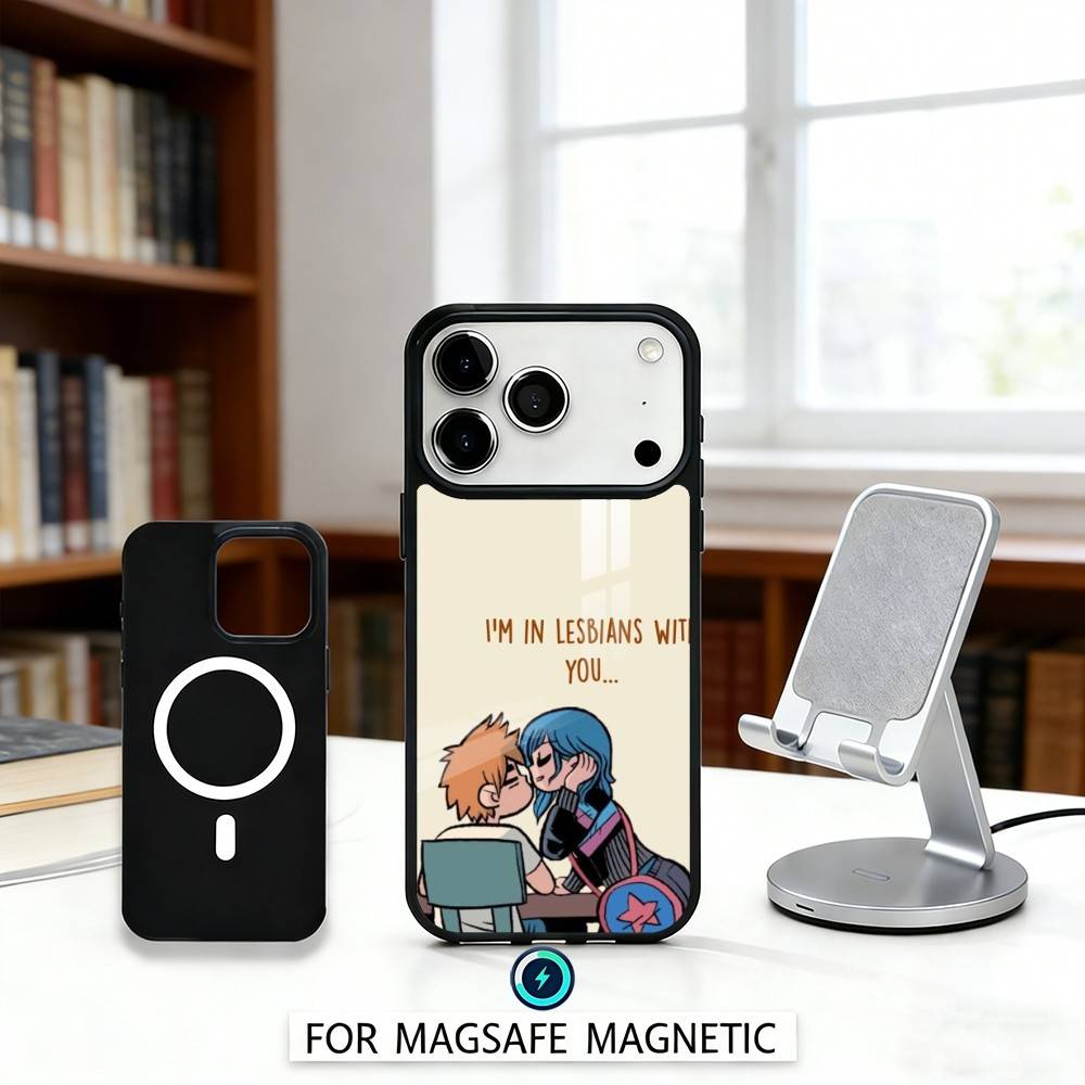 Anime S-Scott P-Pilgrim Phone Case Magnetic For iPhone17 16 15 14 13 12 Pro Max For Magsafe Wireless Charging Cover iPhone11PRO