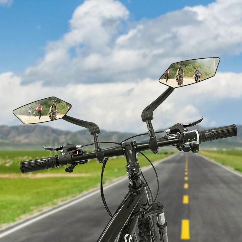 Bike Rear View Mirror Reflector Adjustable Rotatable Handlebar Mirror Clear Rearview Electric Scooter Motorcycle Mirror